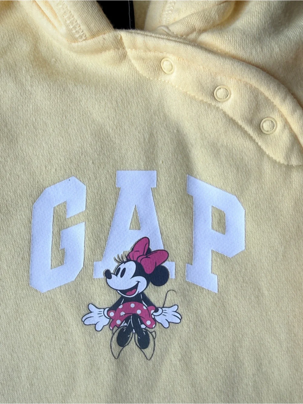 GAP x Disney Light Yellow Hooded Baby One-Piece with Minnie Mouse - Size 6-12M